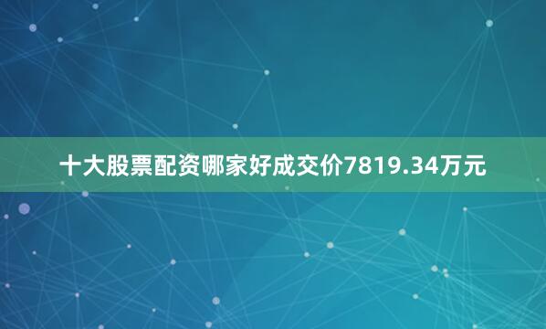 十大股票配资哪家好成交价7819.34万元